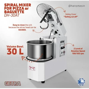 Mesin Pengaduk Adonan Roti Spiral Mixer / Mesin Pengaduk Makanan 30 Liter Khusus Pizza Dh 30At