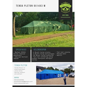 Tenda Pleton Tenda Peleton Ukuran 6X14x3 Meter