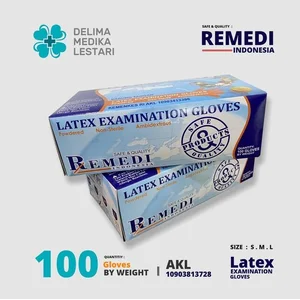 Remedi Gloves Latex Powdered - 100 Pieces (1 Box) - M