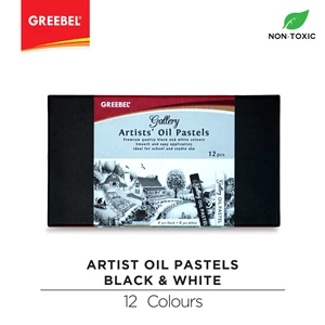 Greebel Artist Oil Pastels Hitam Putih 12 Warna Oil & Dry Pastel