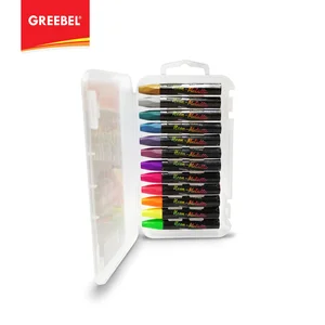 Greebel Kids Oil Pastel / Crayon Neon Metallic 12 Colours Oil & Dry Pastel