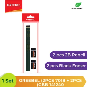 Greebel Paket Alat Tulis Pensil/Pencil 2B + Penghapus/Eraser