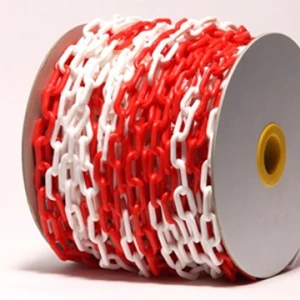 Red and White Plastic Safety Barrier Chain (50mtr/roll)