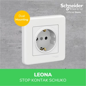 Schneider Electric Leona Stop Kontak - 1 Gang Schuko - LNA2900121