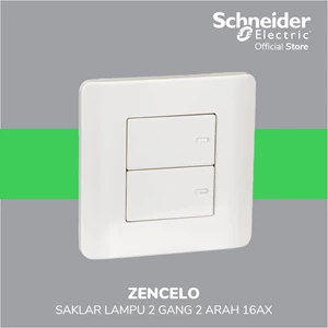 Schneider Electric ZENcelo Saklar Datar 2 Gang 2 Arah - E8432_2_WE_G3