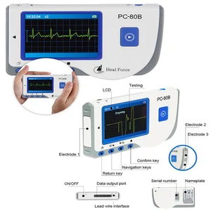 Elektrokardiogram Genggam Monitor EKG Portabel PC-80B