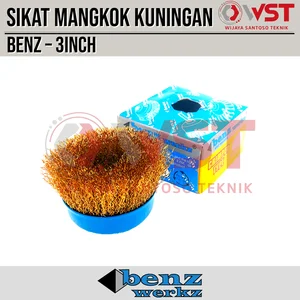 BENZ sikat mangkok kuningan 3inch / crimped wire cup brush 3"