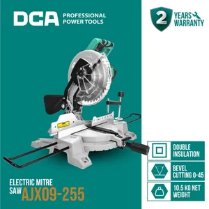DCA AJX09-255 Mitre Saw / Mesin Potong Alumunium Kayu / Gergaji Mitter Saw Miter