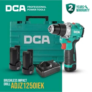 DCA ADJZ1250IEK Cordless Impact Drill 10mm 12V / Brushless Hammer Drill / Mesin Bor Impek Baterai