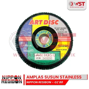 Nippon Resibon Art Disc GZ80 For Hard Metal Stainless Steel / Amplas Susun Flap Disc