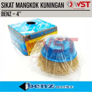 BENZ sikat mangkok kuningan 4inch / crimped wire cup brush 4"