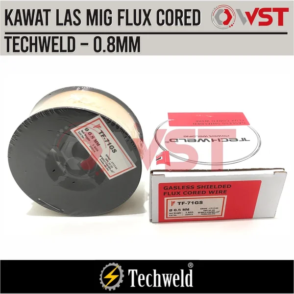 Techweld Kawat Las Mig 0.8mm 1kg / Fluxcore 0.8 mm E71T-GS / flux core