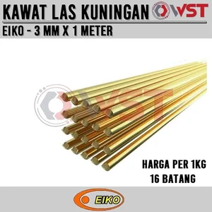 1KG Eiko Kawat Las Kuningan 3mm x 1meter / Brass Welding Rod 100cm