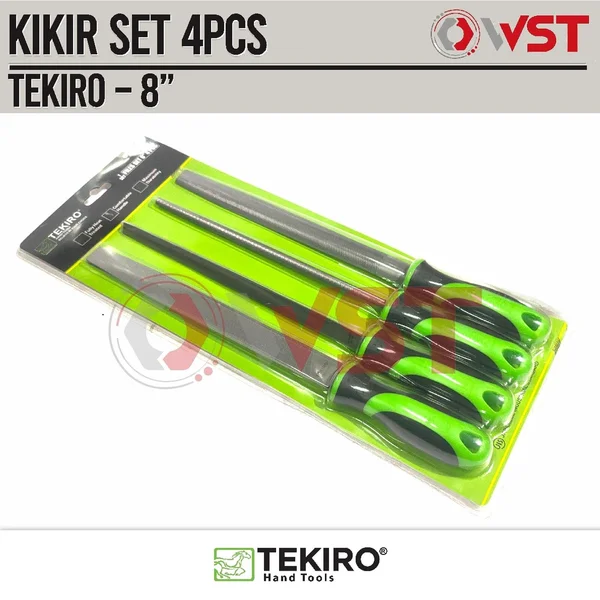 Tekiro Kikir Set 4pcs 8inch / Kikir Besi Set 8" / Plat Bulat Segitiga