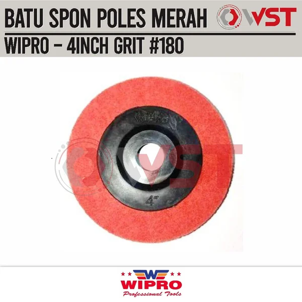 Wipro Batu Poles Sponge Non Woven Merah 4inch / Gerinda Poles 4"