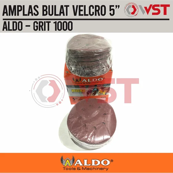ALDO AMPLAS bulat velcro 5 inch GRIT 1000 lubang hamplas P1000