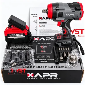 XAPR AP78 PROMAX+ Mesin Impek 1 Baterai jumbo 1/2inch SET aksesoris / APR AP 78 PROMAX + Cordless Impact Wrench Pembuka Baut Roda mobil