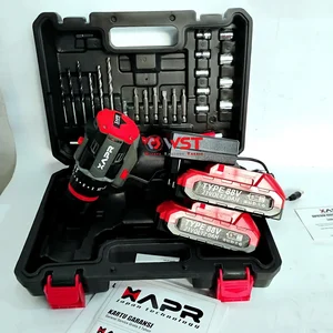XAPR AP34+ mesin Bor Impek Baterai 13mm 2baterai set aksesoris / APR AP 34 Brushless impact drill / Cordless Hammer Drill