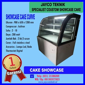 Mesin Showcase Cake Display Chiller Portable Ukuran 900x650x1200 mm