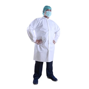 Sf Microporous Lab Coat Frocks White - Disposable Safety Protective Apparels