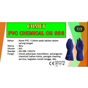 Dark Blue Pvc Safety Comet Gloves Cg 656