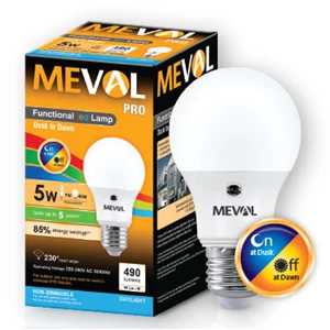 Led Bulb Meval Photo Sensor Light 5W - Day Light