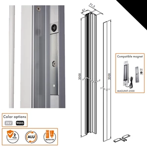 Locinox N-Line-B-Mag Series Aluminum Finishing Profiles - Swing Gate Lock