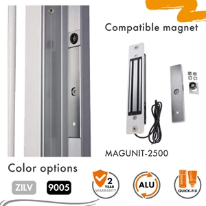 Aluminium finishing profile N-LINE-B-MAG- for swing gates to combine with MAGUNIT 