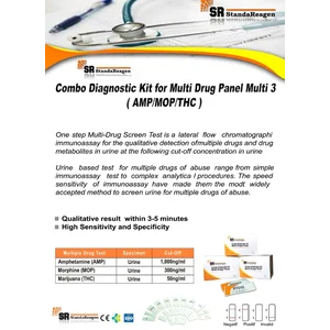 Alat Tes Narkoba Combo Diagnostic Kit for Multi Drug Panel Multi 3 ( AMP/MOP/THC) Rumah Sakit