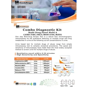 Alat Tes Narkoba Combo Diagnostic Kit Multi Drug Panel Multi 6 ( AMP / THC / MET / MOP / COC / BZO )