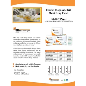 Alat Tes Narkoba Combo Diagnostic Kit Multi Drug Multi 7 Panel  (AMP/MOP/THC/MET/COC/BZO/SOMA) StandaReagen