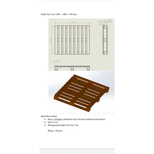 Pallet Kayu Four Way Ukuran 1200X1000x150 Mm