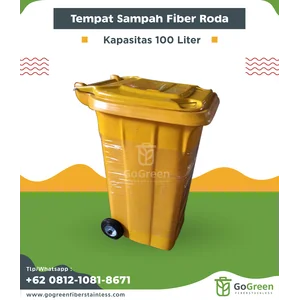 Tempat Sampah Fiberglass Roda Kapasitas 100 Liter