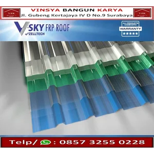 Atap SKY FRP Roof Zelltech tebal 1.2 mm / Atap FRP