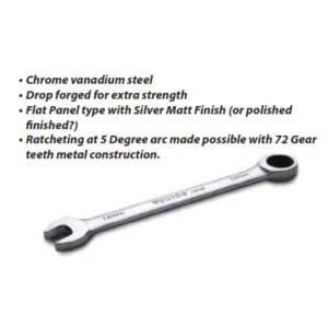 Kunci Ring Pas Ratchet Panjang Tekiro Wr-Sg0186 13 Mm (1 Box 12 Pcs)