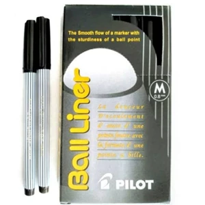  Pulpen dan Pensil Ball Liner Merk Pilot Hitam 0.8