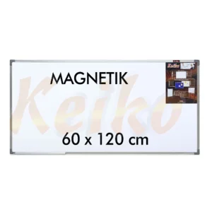 Papan Tulis Whiteboard Gantung Magnet Single Face Keiko 60 x 120 cm