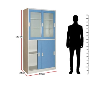 Krisbow File Cabinet Sliding Door Office Cabinet 90 cm x 39 cm x 180 cm