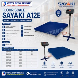 Timbangan Lantai 3 Ton 1.5 M X 1.5 M Merk Sayaki + Tera Metrologi 