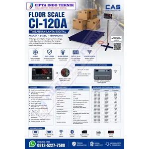 Timbangan Lantai 500 Kg Size 1.2 M X 1.2 M Merk CAS + Tera Metrologi 