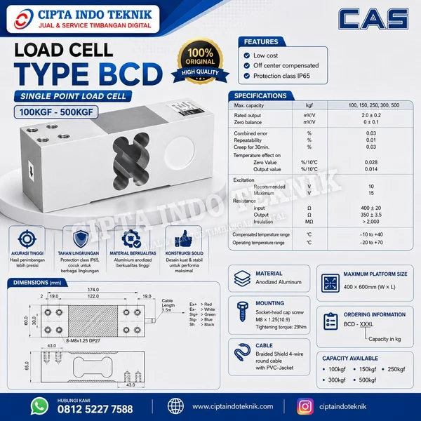 Load cell  BCD Merk CAS 300 Kg