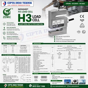 Load cell Timbangan Merk Zemic Type H3 - C3 - 25 Kg 