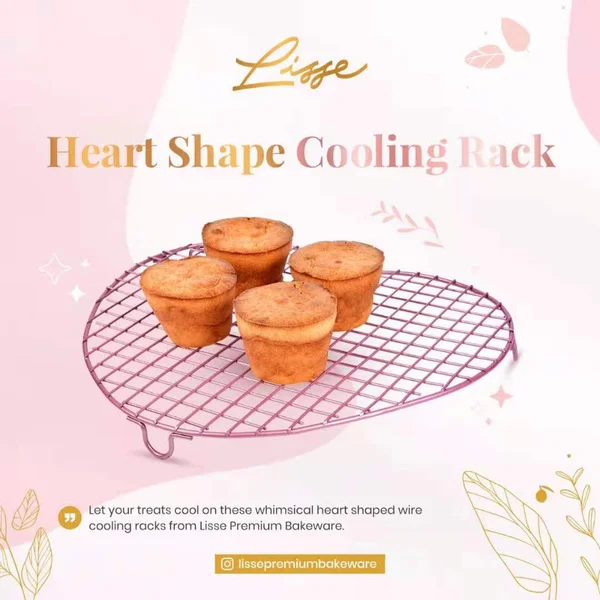 Kawat Stainless Steel Lisse Cooling Rack Bentuk Love