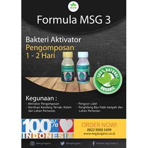Bakteri Aktivator Kompos Formula Msg 3 (Pengomposan 1 - 2 Hari)