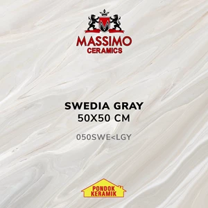 Keramik Lantai Massimo Swedia Grey 50 X 50 Cm