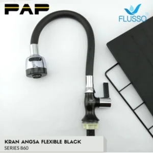 Kran Wastafel Flusso Angsa Flexible Black 860