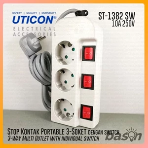 3 Hole Switch Ground Socket + 1.5 Meter Cable