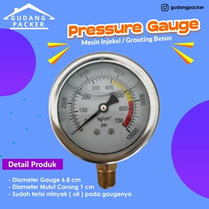 Pressure Gauge Mesin Injeksi / Grouting Beton - Diameter Gauge 6.8 Cm