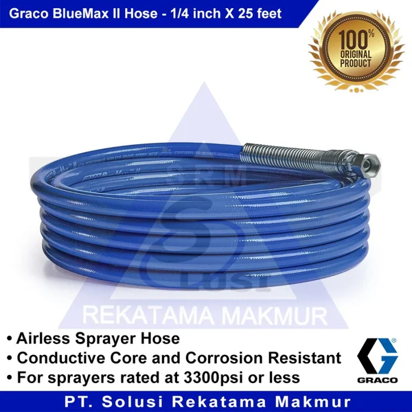 Graco 240793 Bluemax Ii Airless Sprayer Hose 1/4" X 25 Ft. (3300 Psi)