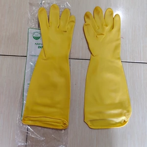 Sarung Tangan Safety Sigoel Karet Kuning Panjang 16 Inch